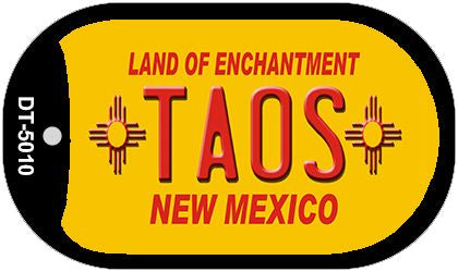 Taos Yellow New Mexico Novelty Metal Dog Tag Necklace DT-5010