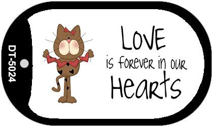 Love In Our Hearts Cat Novelty Metal Dog Tag Necklace DT-5024