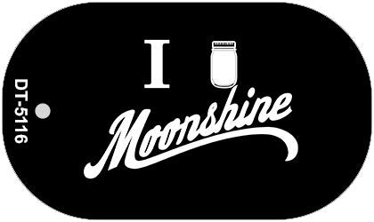 I Love Moonshine Novelty Metal Dog Tag Necklace DT-5116