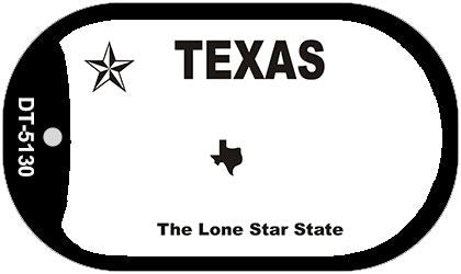 Texas State Blank Novelty Metal Dog Tag Necklace DT-5130