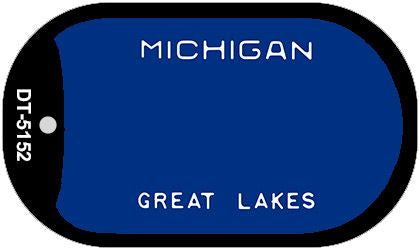 Michigan State Blank Novelty Metal Dog Tag Necklace DT-5152