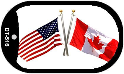 American Canada Flag Metal Novelty Dog Tag Necklace DT-516