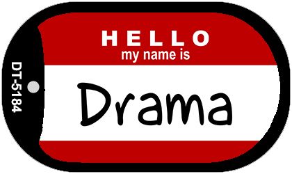 Drama Novelty Metal Dog Tag Necklace DT-5184