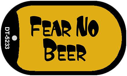 Fear No Beer Novelty Metal Dog Tag Necklace DT-5233