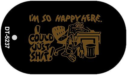 I'm So Happy Here Novelty Metal Dog Tag Necklace DT-5237