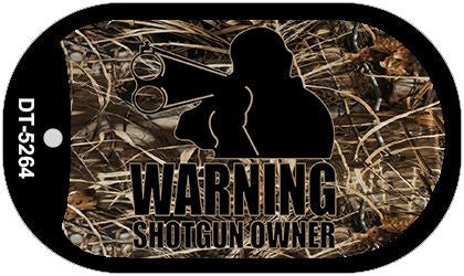 Warning Shotgun Owner Novelty Metal Dog Tag Necklace DT-5264