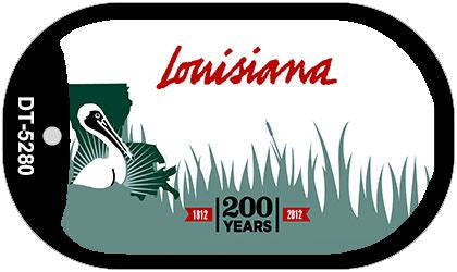 Louisiana State Blank Novelty Metal Dog Tag Necklace DT-5280