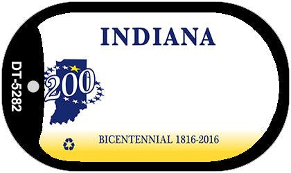 Indiana State Blank Novelty Metal Dog Tag Necklace DT-5282