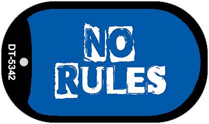 No Rules Novelty Metal Dog Tag Necklace DT-5342