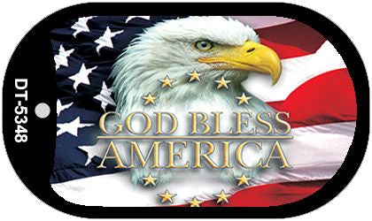 God Bless America Metal Novelty Dog Tag Necklace DT-5348