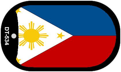 Philippines Flag Scroll Metal Novelty Dog Tag Necklace DT-534