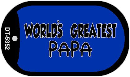 Worlds Greatest Papa Novelty Metal Dog Tag Necklace DT-5352