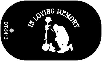In Loving Memory Kneeling Novelty Metal Dog Tag Necklace DT-5413