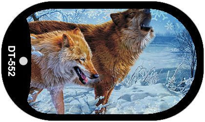 Wolves in Winter Novelty Metal Dog Tag Necklace DT-552