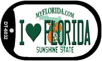 I Love Florida Novelty Metal Dog Tag Necklace DT-6032