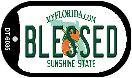 Blessed Florida Novelty Metal Dog Tag Necklace DT-6035