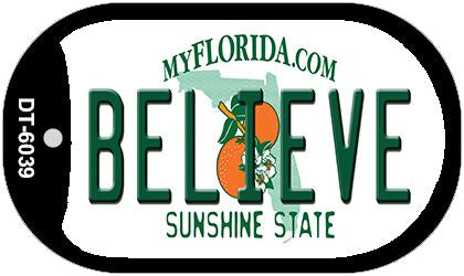 Believe Florida Novelty Metal Dog Tag Necklace DT-6039