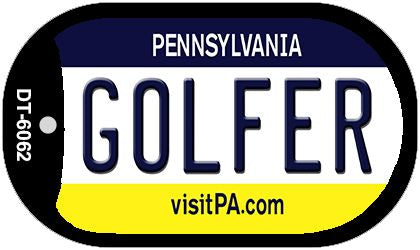 Golfer Pennsylvania Novelty Metal Dog Tag Necklace DT-6062