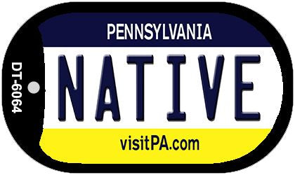 Native Pennsylvania Novelty Metal Dog Tag Necklace DT-6064