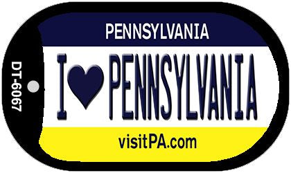 I Love Pennsylvania Novelty Metal Dog Tag Necklace DT-6067