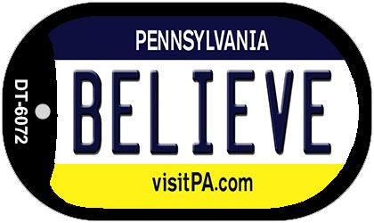 Believe Pennsylvania Novelty Metal Dog Tag Necklace DT-6072