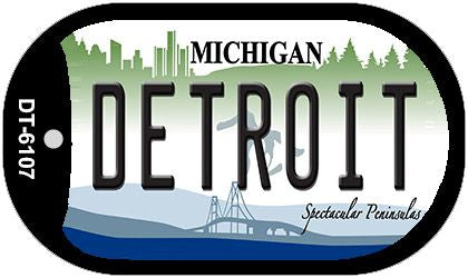 Detroit Michigan Novelty Metal Dog Tag Necklace DT-6107