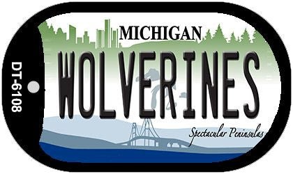 Wolverines Michigan Novelty Metal Dog Tag Necklace DT-6108