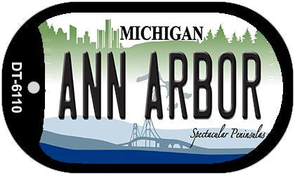 Ann Arbor Michigan Novelty Metal Dog Tag Necklace DT-6110