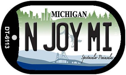 N Joy MI Michigan Novelty Metal Dog Tag Necklace DT-6113