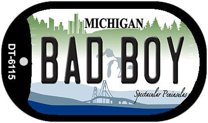 Bad Boy Michigan Novelty Metal Dog Tag Necklace DT-6115