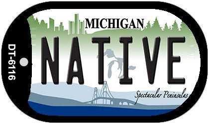 Native Michigan Novelty Metal Dog Tag Necklace DT-6116