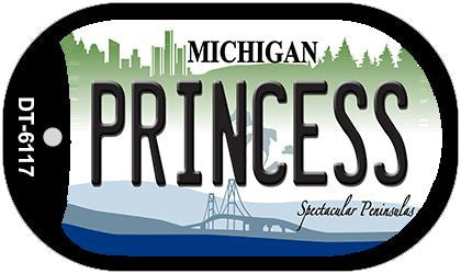 Princess Michigan Novelty Metal Dog Tag Necklace DT-6117