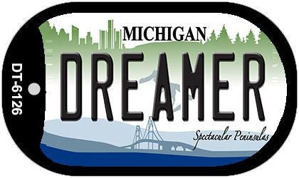 Dreamer Michigan Novelty Metal Dog Tag Necklace DT-6126