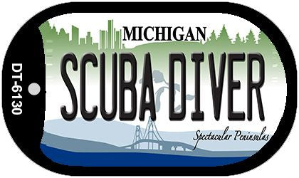 Scuba Diver Michigan Novelty Metal Dog Tag Necklace DT-6130