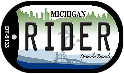 Rider Michigan Novelty Metal Dog Tag Necklace DT-6133