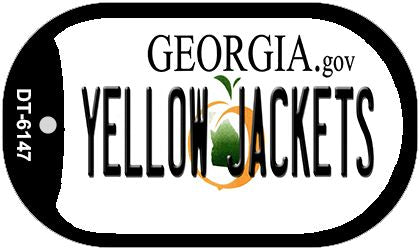 Yellow Jackets Georgia Novelty Metal Dog Tag Necklace DT-6147