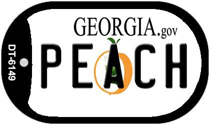 Peach Georgia Novelty Metal Dog Tag Necklace DT-6149