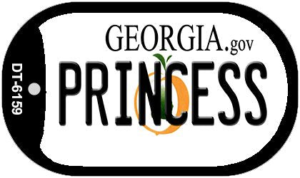 Princess Georgia Novelty Metal Dog Tag Necklace DT-6159