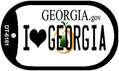 I Love Georgia Novelty Metal Dog Tag Necklace DT-6161