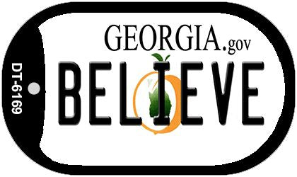 Believe Georgia Novelty Metal Dog Tag Necklace DT-6169