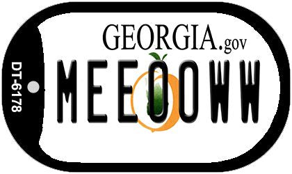 Meeooww Georgia Novelty Metal Dog Tag Necklace DT-6178