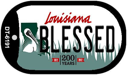 Blessed Louisiana Novelty Metal Dog Tag Necklace DT-6191
