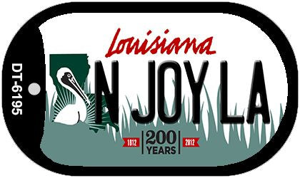 N Joy LA Louisiana Novelty Metal Dog Tag Necklace DT-6195