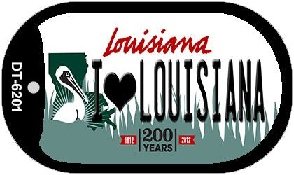I Love Louisiana Louisiana Novelty Metal Dog Tag Necklace DT-6201