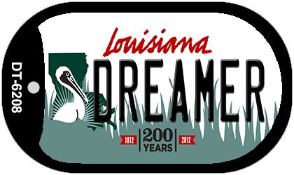Dreamer Louisiana Novelty Metal Dog Tag Necklace DT-6208