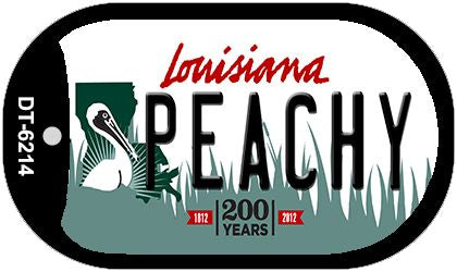 Peachy Louisiana Novelty Metal Dog Tag Necklace DT-6214