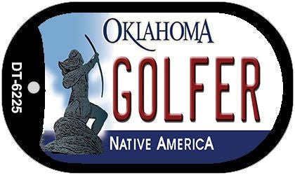 Golfer Oklahoma Novelty Metal Dog Tag Necklace DT-6225
