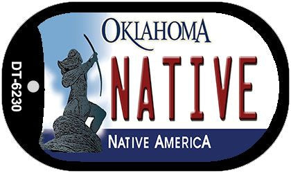 Native Oklahoma Novelty Metal Dog Tag Necklace DT-6230