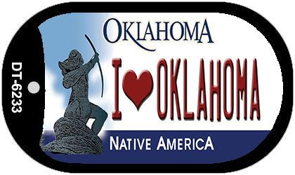 I Love Oklahoma Novelty Metal Dog Tag Necklace DT-6233
