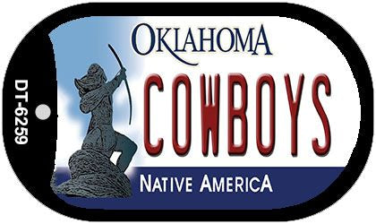 Cowboys Oklahoma Novelty Metal Dog Tag Necklace DT-6259